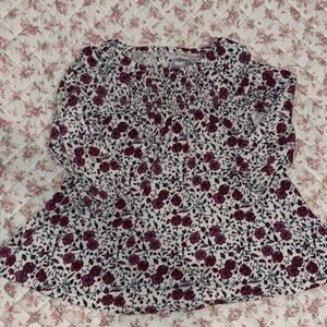 Old Navy Floral Kids Blouse - White and Purple